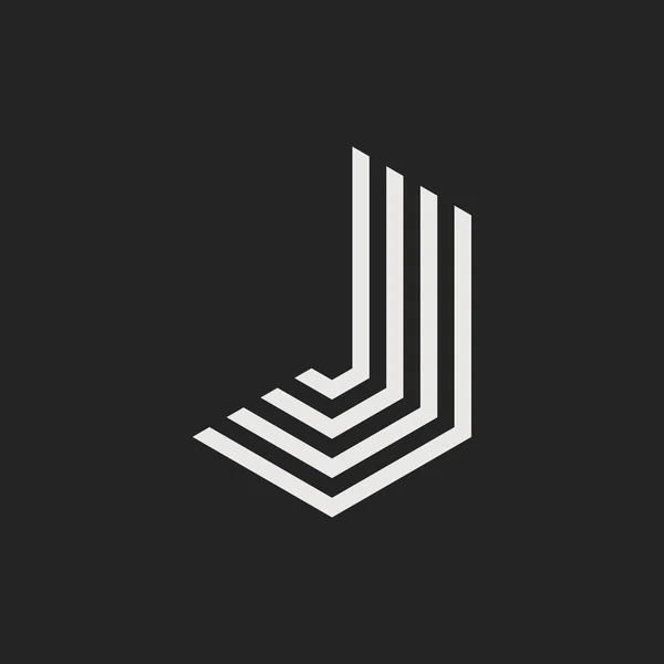 Modern vektör Logo harf J. J harfi tasarlamak vektör