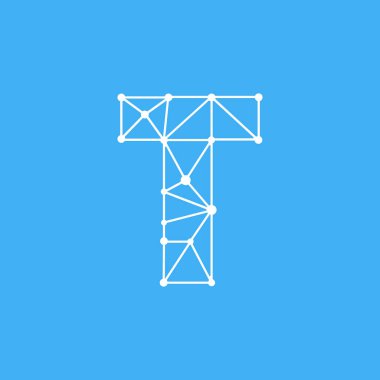 Modern vektör Logo harf T. T harfi tasarlamak vektör