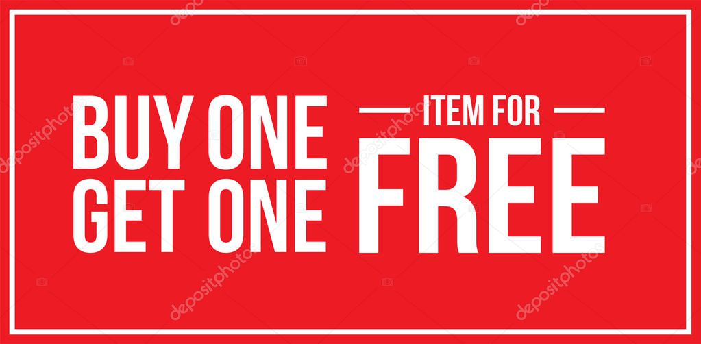 Red Shop Vector Sign For A Buy One Get One Free Off Clearance
