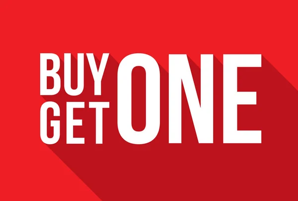 Red Shop Vector Segno Buy One Get One Free Liquidazione — Vettoriale Stock