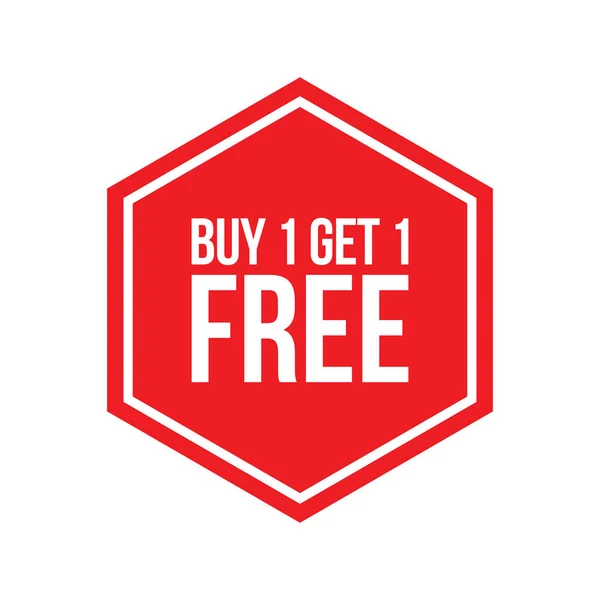 Red Shop Vector Segno Buy One Get One Free Liquidazione — Vettoriale Stock