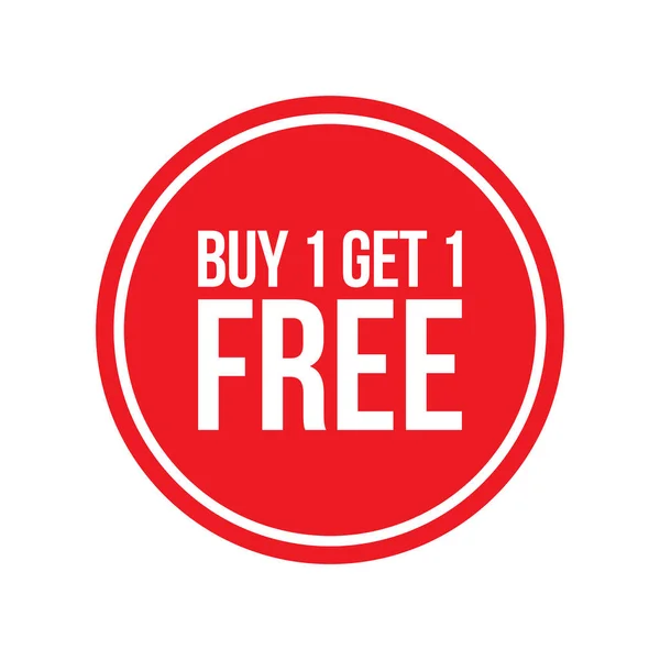 Red Shop Vector Segno Buy One Get One Free Liquidazione — Vettoriale Stock