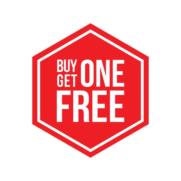Red Shop Vector Segno Buy One Get One Free Liquidazione — Vettoriale Stock
