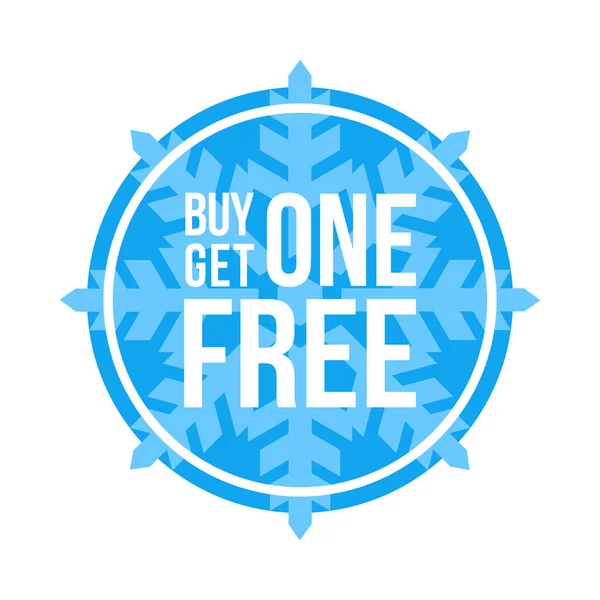 Blue Shop Vector Sign Buy One Obtener Uno Libre Liquidación — Vector de stock