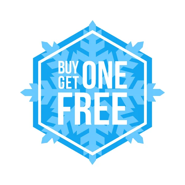 Blue Shop Vector Sign Buy One Obtener Uno Libre Liquidación — Vector de stock