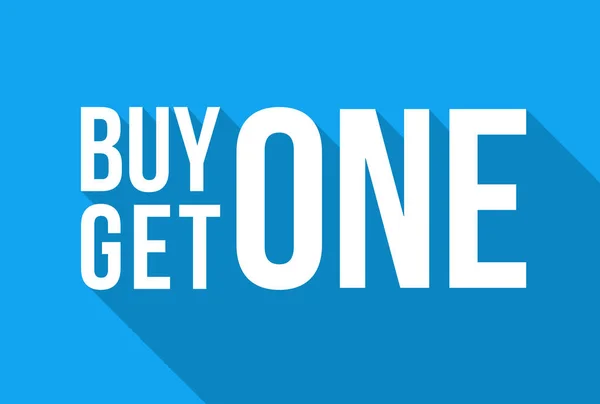 Blue Shop Vector Segno Buy One Get One Free Liquidazione — Vettoriale Stock