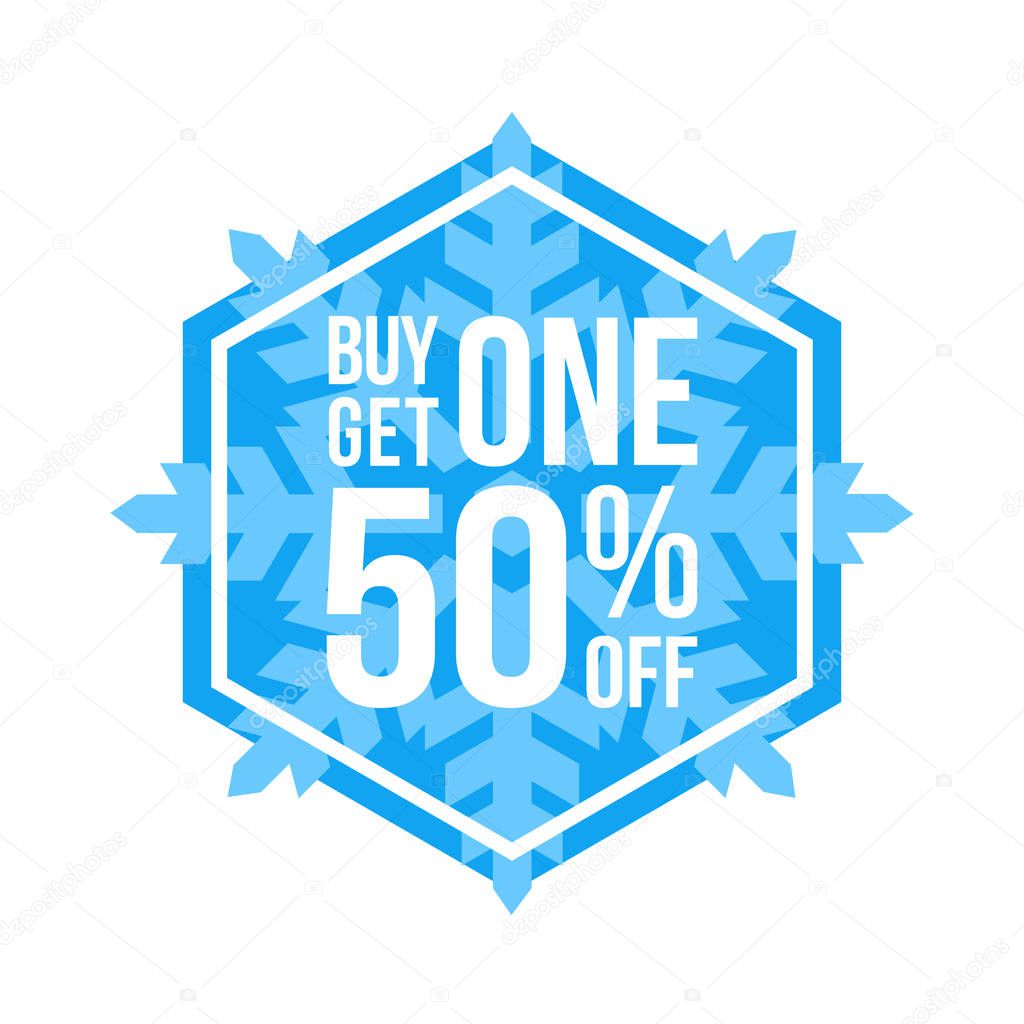 Blue Shop Vector Sign For A Buy One Get One Free Off Clearance