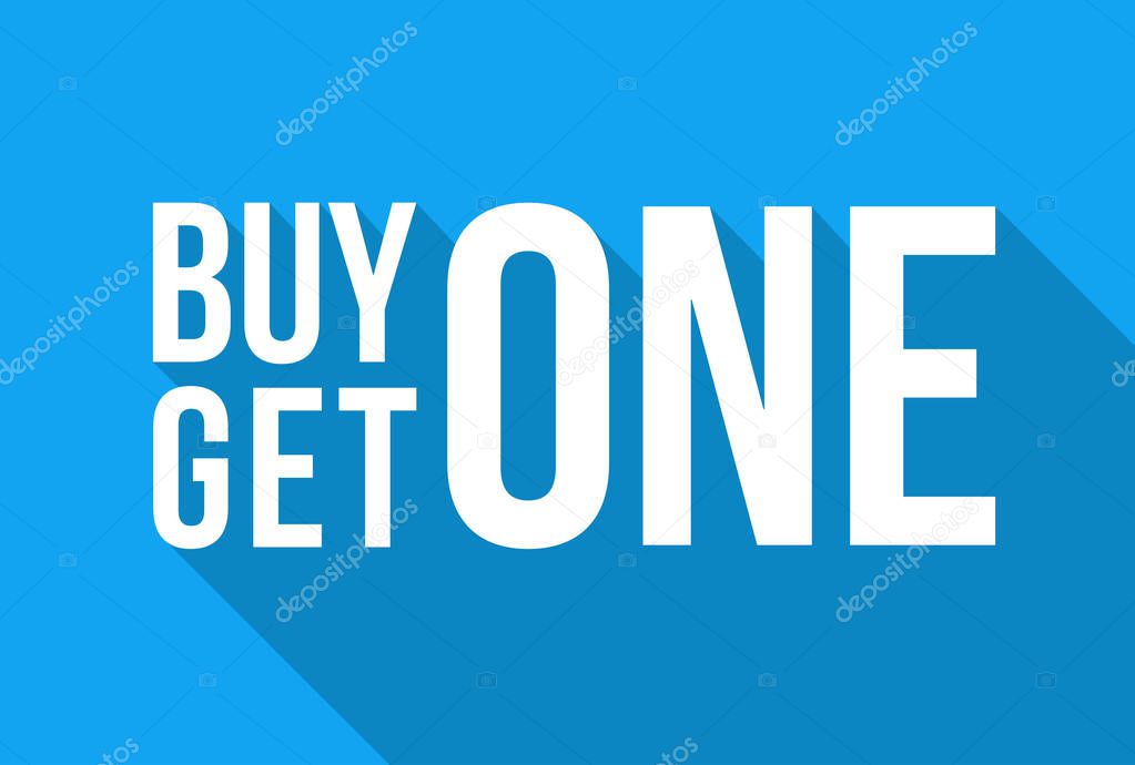 Blue Shop Vector Sign For A Buy One Get One Free Off Clearance Winter Sale