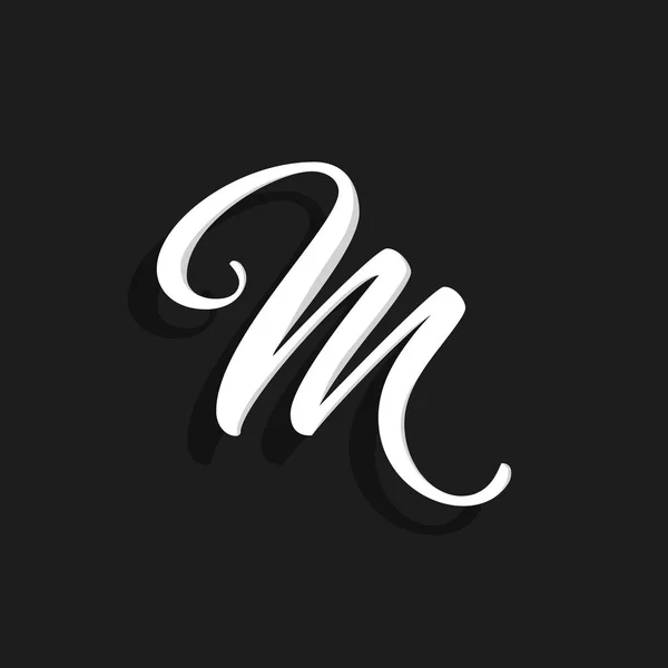 El yazılı vektör Logo mektup M. M harfi tasarlamak vektör