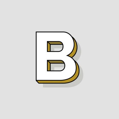 Pop Art vektör Logo mektup b B harfi tasarlamak vektör