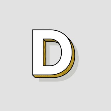 Pop art vektör Logo harf ö D harfi tasarlamak vektör