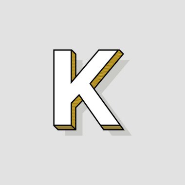 Pop Art vektör Logo mektup K. K harfi tasarlamak vektör