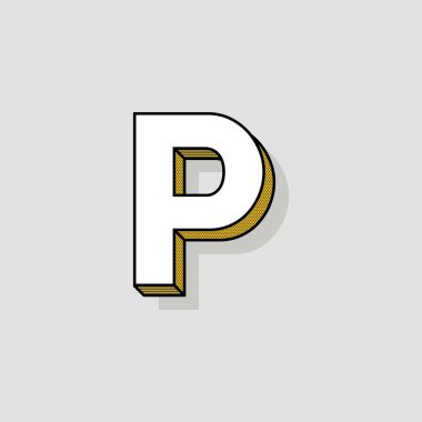 Pop Art vektör Logo mektup s. P harfi tasarlamak vektör