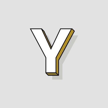 Pop Art vektör Logo mektup Y. Y harfi tasarlamak vektör