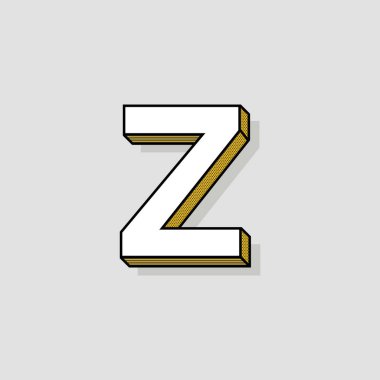 Pop Art vektör Logo mektup Z. Z harfi tasarlamak vektör
