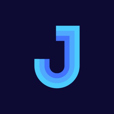 Modern vektör Logo harf J. J harfi tasarlamak vektör