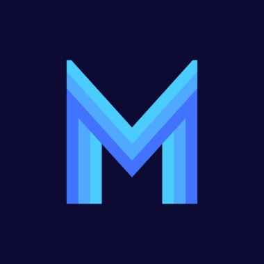 Modern vektör Logo mektup M. M harfi tasarlamak vektör