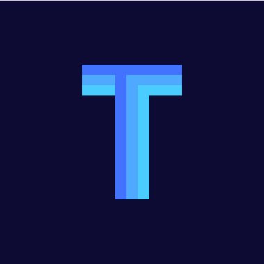 Modern vektör Logo harf T. T harfi tasarlamak vektör