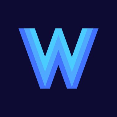 Modern vektör Logo mektup W. W harfi tasarlamak vektör