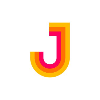 Modern vektör Logo harf J. J harfi tasarlamak vektör