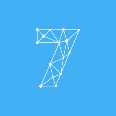 Modern vektör Logo numarası 7. 7 numara tasarlamak vektör