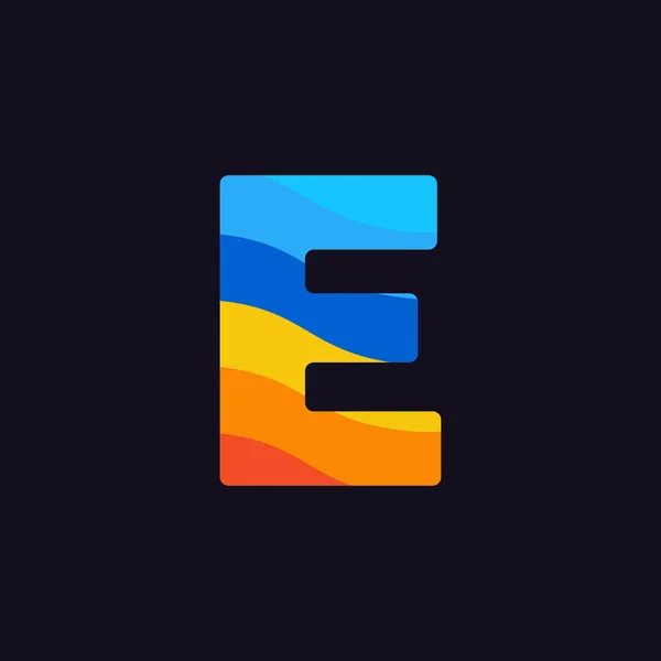 Moderner Vektor Logo Buchstabe Brief Design Vektor Überlappenden Regenbogenfarben — Stockvektor