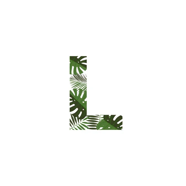 Logo Vectoriel Jungle Tropicale Lettre Lettre Design Vectoriel Jungle Monsterra — Image vectorielle