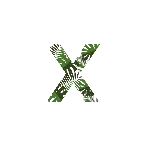 Tropical Jungle Vector Logo Letra Letra Diseño Vector Jungle Monsterra — Archivo Imágenes Vectoriales