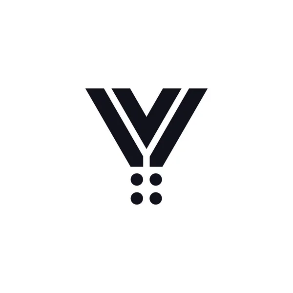Vektör Logo mektup Y. Y harfi tasarım vektör çizgili kareler ve daireler.