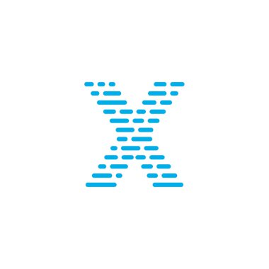 Çizgili vektör Logo mektup X. X harfi tasarlamak vektör