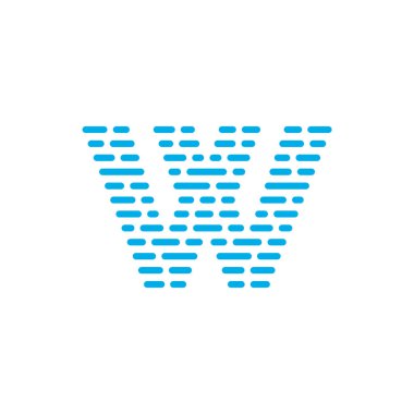 Çizgili vektör Logo mektup W. W harfi tasarlamak vektör