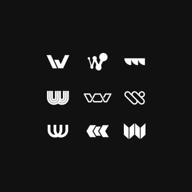 Modern vektör Logo mektup W. W harfi tasarım vektör ok
