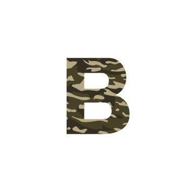 B kamuflaj mektup Logo tasarımı. Camo ordu Logo mektup simge vektör tasarımı.