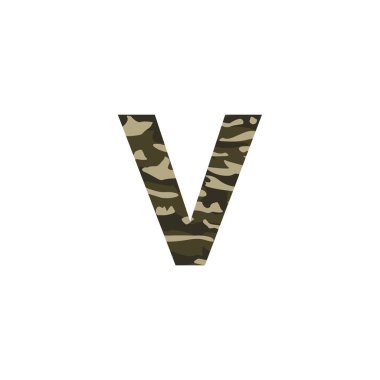 V kamuflaj mektup Logo tasarımı. Camo ordu Logo mektup simge vektör tasarımı.