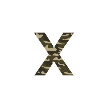 Kamuflaj mektup Logo tasarımı x. Camo ordu Logo mektup simge vektör tasarımı.