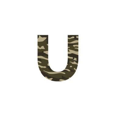 U kamuflaj mektup Logo tasarımı. Camo ordu Logo mektup simge vektör tasarımı.
