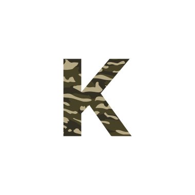 K kamuflaj mektup Logo tasarımı. Camo ordu Logo mektup simge vektör tasarımı.