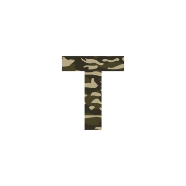 T kamuflaj mektup Logo tasarımı. Camo ordu Logo mektup simge vektör tasarımı.