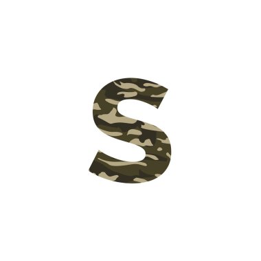 S kamuflaj mektup Logo tasarımı. Camo ordu Logo mektup simge vektör tasarımı.