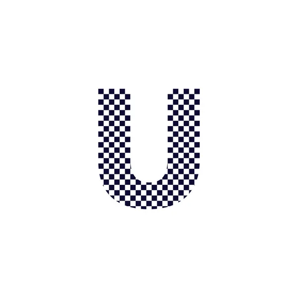 Чекера Паттерсон Дизайн Black White Checkered Logo Letter Icon Icon — стоковый вектор