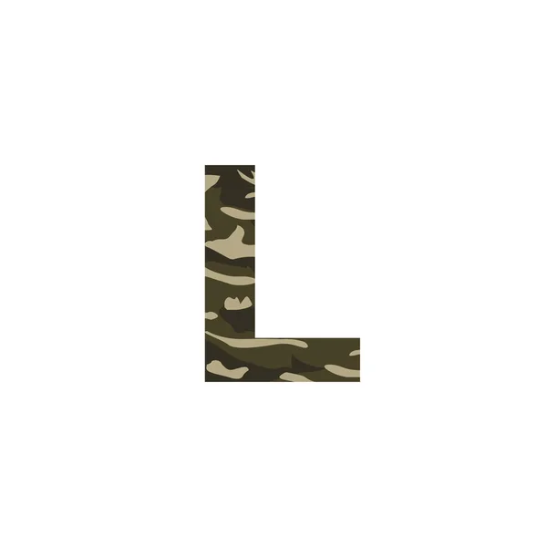 Lettre Camouflage Logo Design Camo Army Logo Lettre Icône Conception — Image vectorielle