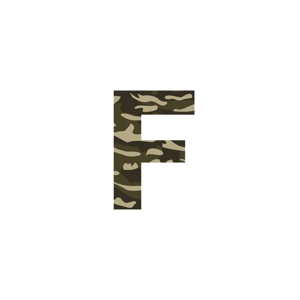 Camuflagem Carta Logo Design Camo Exército Logo Carta Ícone Vector —  Vetores de Stock