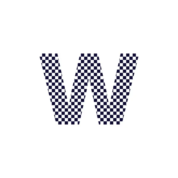 Checker Μοτίβο Επιστολή Σχεδιασμός Λογότυπου Μαύρο Και Άσπρο Καρό Λογότυπο — Διανυσματικό Αρχείο