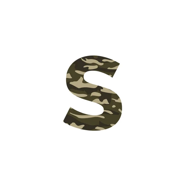 Camuflagem Carta Logo Design Camo Exército Logo Carta Ícone Vector — Vetor de Stock