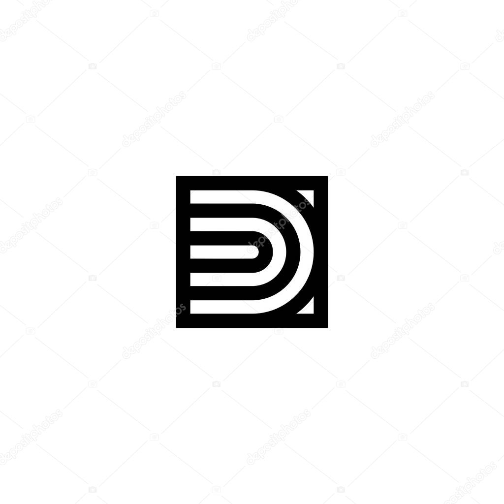 Line Vector Logo Letter D. D Letter Design Vector Lines