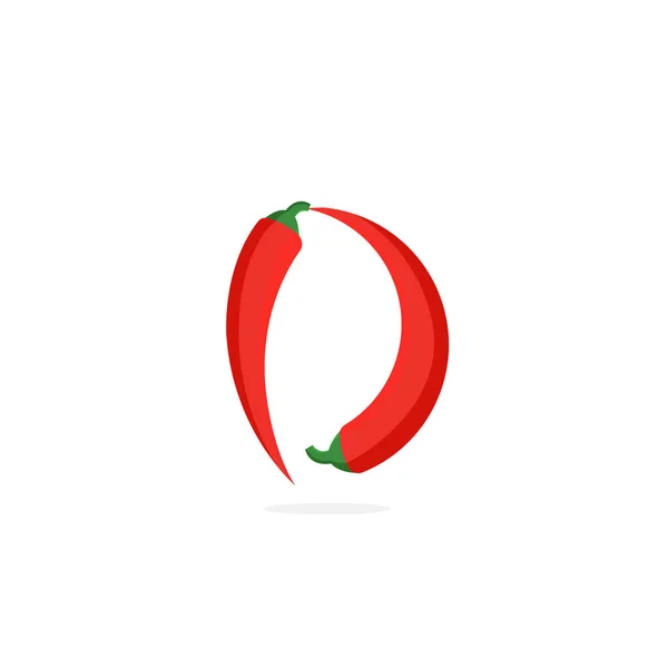 Moderner Vektor Pfeffer Logo Buchstabe Roter Chilischote Buchstabe Design Vektor — Stockvektor
