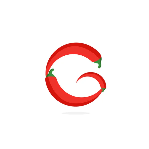 Moderner Vektor Pfeffer Logo Buchstabe Roter Chilischote Buchstabe Design Vektor — Stockvektor