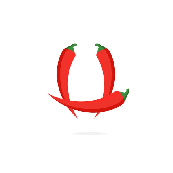 Logo Moderno Pimienta Del Vector Carta Red Chili Pepper Letter — Archivo Imágenes Vectoriales