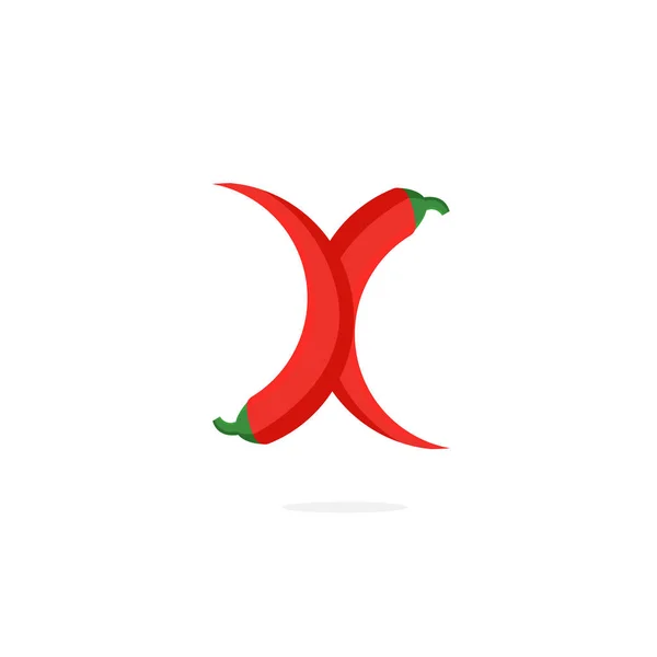 Logo Moderno Pimienta Del Vector Carta Diseño Letra Roja Pimienta — Archivo Imágenes Vectoriales