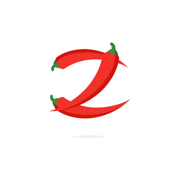 Logo Moderno Pimienta Del Vector Letra Red Chili Pepper Letra — Archivo Imágenes Vectoriales